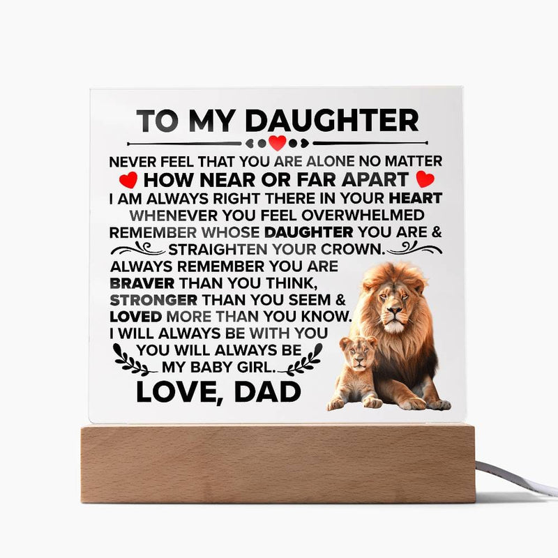 To My Daughter Braver – Acrylic Square - Next Wave Supply
