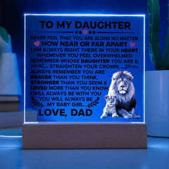 To My Daughter Braver – Acrylic Square - Next Wave Supply