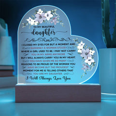 To My Beautiful Daughter – Acrylic Heart Plaque - Next Wave Supply