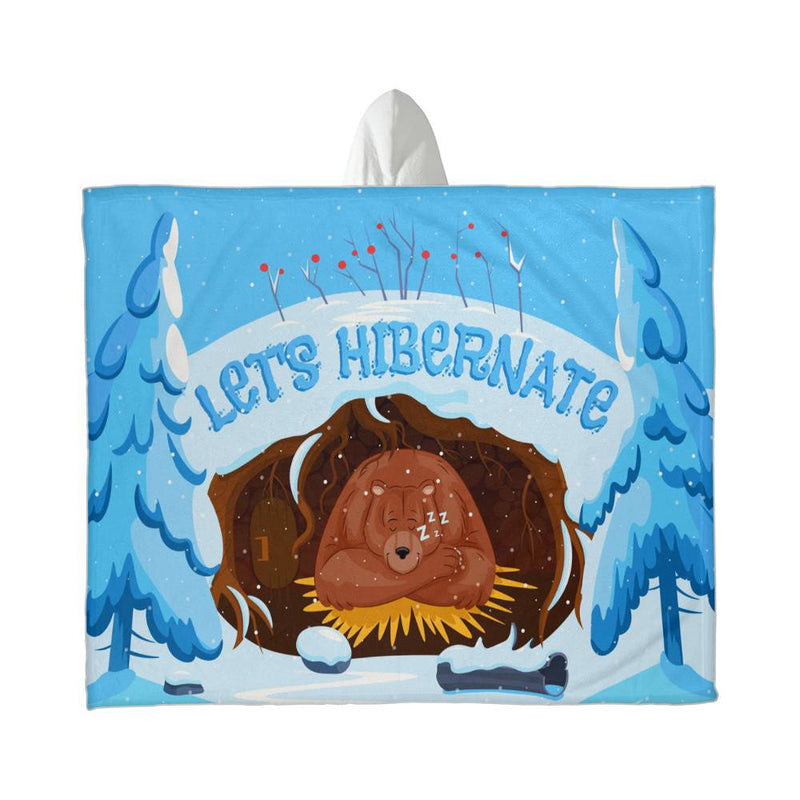 Let's Hibernate – Hooded Sherpa Fleece Blanket - Next Wave Supply