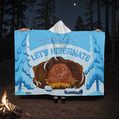 Let's Hibernate – Hooded Sherpa Fleece Blanket - Next Wave Supply