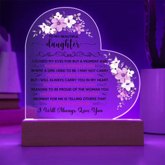 To My Beautiful Daughter – Acrylic Heart Plaque - Next Wave Supply
