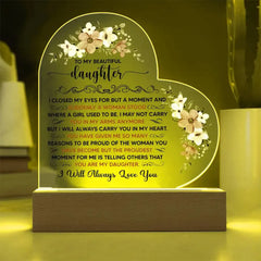 To My Beautiful Daughter – Acrylic Heart Plaque - Next Wave Supply
