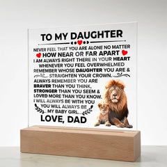 To My Daughter Braver – Acrylic Square - Next Wave Supply