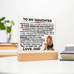 To My Daughter Braver – Acrylic Square - Next Wave Supply