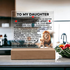 To My Daughter Braver – Acrylic Square - Next Wave Supply